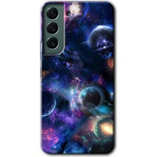 Galaxy S22 Kılıf Hd Desen Baskılı Arka Kapak + Kırılmaz Cam - Gezegen Karışımı