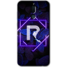 Huawei Mate 10 Lite Kılıf Hd Desen Baskılı Arka Kapak - Dark Neon Yaprak R Harfi