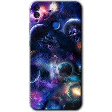 Honor 8x Kılıf Hd Desen Baskılı Arka Kapak - Gezegen Karışımı