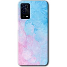 Oppo A55 Kılıf Hd Desen Baskılı Arka Kapak + Kırılmaz Cam - Blue Art