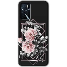 Oppo A16 Kılıf Hd Desen Baskılı Arka Kapak + Esnek Nano Cam - Retro Çiçek 1