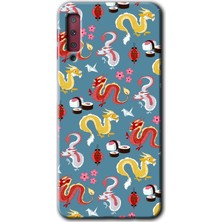 Galaxy A7 2018 Kılıf Hd Desen Baskılı Arka Kapak + Esnek Nano Cam - Funky Dragon