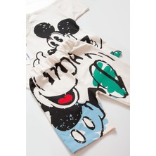 Wianna Çocuk Mickey Mouse Zara Şortlu Ikili Takım %100 Pamuk Oversize 2-6 Yaş