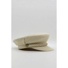 Külah Kadın Kaptan Şapka Yazlık Baker Boy Cap - Bej