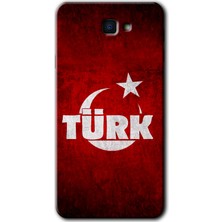 Gramaphone Galaxy J7 Prime 2 Kılıf Hd Desen Baskılı Arka Kapak + Kırılmaz Cam - Ayyıldız Türk