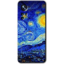Gramaphone Xiaomi Mi 12 Kılıf Hd Desen Baskılı Arka Kapak + Kırılmaz Cam - Starry Night