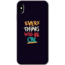 Gramaphone Apple iPhone x Kılıf Hd Desen Baskılı Arka Kapak + Kırılmaz Cam - Everything