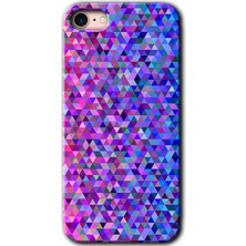 iPhone 8 Kılıf Hd Desen Baskılı Arka Kapak + Esnek Nano Cam - Pixel Mozaik