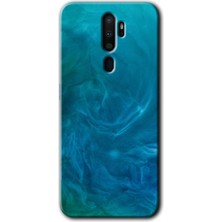 Gramaphone Oppo A9 2020 Kılıf Hd Desen Baskılı Arka Kapak + Esnek Nano Cam - Mavi Aura
