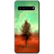 Galaxy S10 Plus Kılıf Hd Desen Baskılı Arka Kapak + Esnek Nano Cam - Outlines Paint