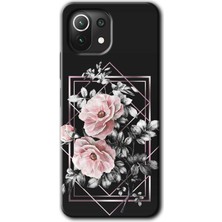 Gramaphone Xiaomi Mi 11 Lite Kılıf Hd Desen Baskılı Arka Kapak + Esnek Nano Cam - Retro Çiçek 1