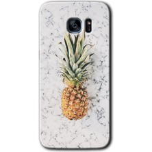 Gramaphone Galaxy S7 Edge Kılıf Hd Desen Baskılı Arka Kapak + Esnek Nano Cam - Ananas