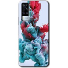 Vivo Y51A Kılıf Hd Desen Baskılı Arka Kapak + Esnek Nano Cam - Renkli Karışım