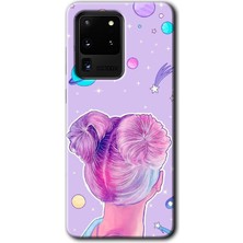 Gramaphone Galaxy S20 Ultra Kılıf Hd Desen Baskılı Arka Kapak + Kırılmaz Cam - Uzaylı Kız