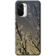 Gramaphone Redmi K40 Kılıf Hd Desen Baskılı Arka Kapak + Esnek Nano Cam - Branches Flowers