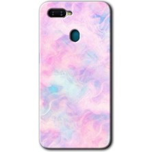 Gramaphone Oppo A12 Kılıf Hd Desen Baskılı Arka Kapak + Esnek Nano Cam - Pembe-Duman