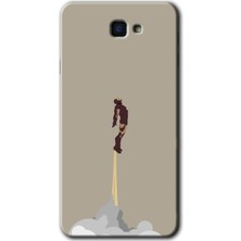 Gramaphone Galaxy J7 Prime 2 Kılıf Hd Desen Baskılı Arka Kapak + Kırılmaz Cam - Ironman-Airport