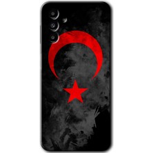 Galaxy M23 Kılıf Hd Desen Baskılı Arka Kapak + Esnek Nano Cam - Black Ayyıldız