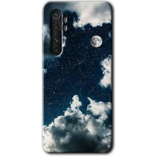 Gramaphone Xiaomi Mi Note 10 Lite Kılıf Hd Desen Baskılı Arka Kapak + Esnek Nano Cam - Gece Gökyüzü