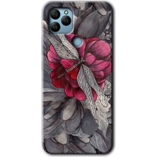General Mobile Gm 21 Kılıf Hd Desen Baskılı Arka Kapak + Kırılmaz Cam - Kelebek Ömrü