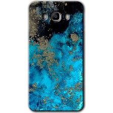 Galaxy J7 2016 Kılıf Hd Desen Baskılı Arka Kapak + Kırılmaz Cam - Klas Mermer