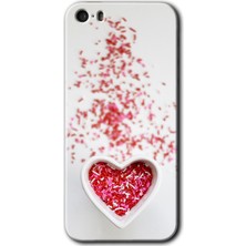 iPhone 5s Kılıf Hd Desen Baskılı Arka Kapak - Kalpli Şekerleme