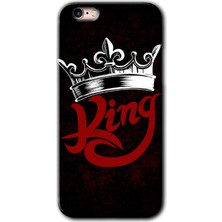 Gramaphone Apple iPhone 6s Plus Kılıf Hd Desen Baskılı Arka Kapak + Kırılmaz Cam - King