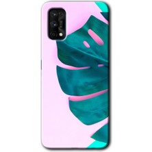 Realme 7 Pro Kılıf Hd Desen Baskılı Arka Kapak + Kırılmaz Cam - 3D Yaprak