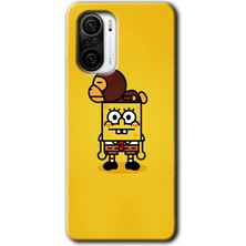 Gramaphone Redmi K40 Pro Kılıf Hd Desen Baskılı Arka Kapak + Kırılmaz Cam - Sünger Bob