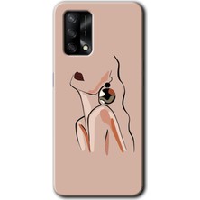 Gramaphone Oppo A54 Kılıf Hd Desen Baskılı Arka Kapak + Kırılmaz Cam - Çizim Silüet