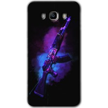 Galaxy J7 2016 Kılıf Hd Desen Baskılı Arka Kapak + Kırılmaz Cam - Ak