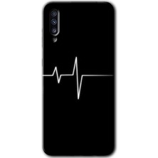 Gramaphone Galaxy A70 Kılıf Hd Desen Baskılı Arka Kapak + Esnek Nano Cam - Heart Rytm