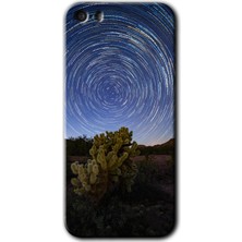 iPhone 5s Kılıf Hd Desen Baskılı Arka Kapak + Kırılmaz Cam - Eclipse Sky