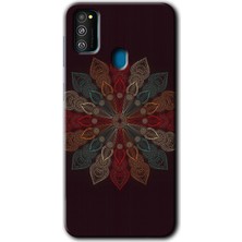 Gramaphone Galaxy M30S Kılıf Hd Desen Baskılı Arka Kapak + Esnek Nano Cam - Mandala Flower Wal