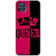 Gramaphone Oppo Reno 4 Lite Kılıf Hd Desen Baskılı Arka Kapak + Kırılmaz Cam - Queen