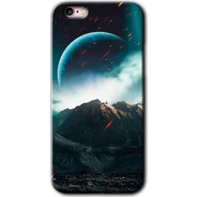 Gramaphone Apple iPhone 6s Plus Kılıf Hd Desen Baskılı Arka Kapak + Kırılmaz Cam - Uzay Gökyüzü