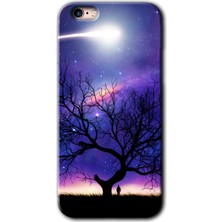 Gramaphone Apple iPhone 6s Plus Kılıf Hd Desen Baskılı Arka Kapak + Kırılmaz Cam - Uzay Silüet
