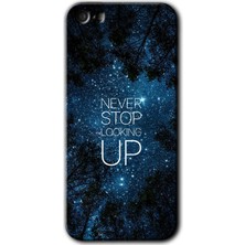 Gramaphone Apple iPhone 5s Kılıf Hd Desen Baskılı Arka Kapak + Kırılmaz Cam - Stars Wallpaper