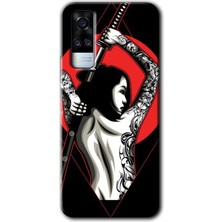 Gramaphone Vivo Y51 Kılıf Hd Desen Baskılı Arka Kapak - Samurai Girl