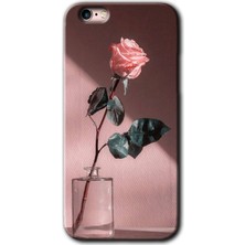 iPhone 6s Plus Kılıf Hd Desen Baskılı Arka Kapak + Kırılmaz Cam - Retro Gül