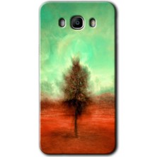 Gramaphone Galaxy J7 2016 Kılıf Hd Desen Baskılı Arka Kapak + Kırılmaz Cam - Outlines Paint