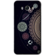 Gramaphone Galaxy J7 2016 Kılıf Hd Desen Baskılı Arka Kapak + Kırılmaz Cam - Gezegen Döngüsü
