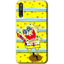 Gramaphone Huawei Y8P Kılıf Hd Desen Baskılı Arka Kapak + Kırılmaz Cam - Aşık Sünger Bob