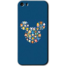 Gramaphone Apple iPhone 5s Kılıf Hd Desen Baskılı Arka Kapak + Kırılmaz Cam - Mickey
