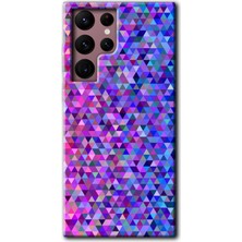 Galaxy S22 Ultra Kılıf Hd Desen Baskılı Arka Kapak + Kırılmaz Cam - Pixel Mozaik