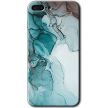Gramaphone Apple iPhone 7 Plus Kılıf Hd Desen Baskılı Arka Kapak + Kırılmaz Cam - Buzul Mermer