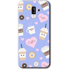 Gramaphone Galaxy J6 Plus Kılıf Hd Desen Baskılı Arka Kapak + Kırılmaz Cam - Coffee Cake