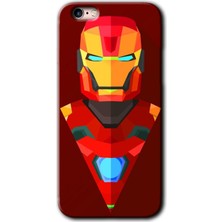 Gramaphone Apple iPhone 6s Plus Kılıf Hd Desen Baskılı Arka Kapak + Kırılmaz Cam - Iron Man Çizim