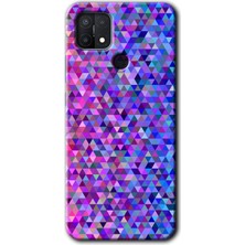 Oppo A15 Kılıf Hd Desen Baskılı Arka Kapak + Kırılmaz Cam - Pixel Mozaik