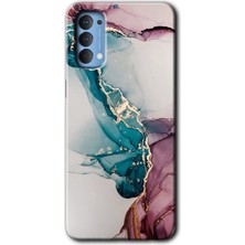 Gramaphone Oppo Reno 4 Kılıf Hd Desen Baskılı Arka Kapak - Liquid Mermer